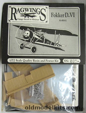 Ragwings 1/72 Fokker D-VI - Bagged, R002 plastic model kit